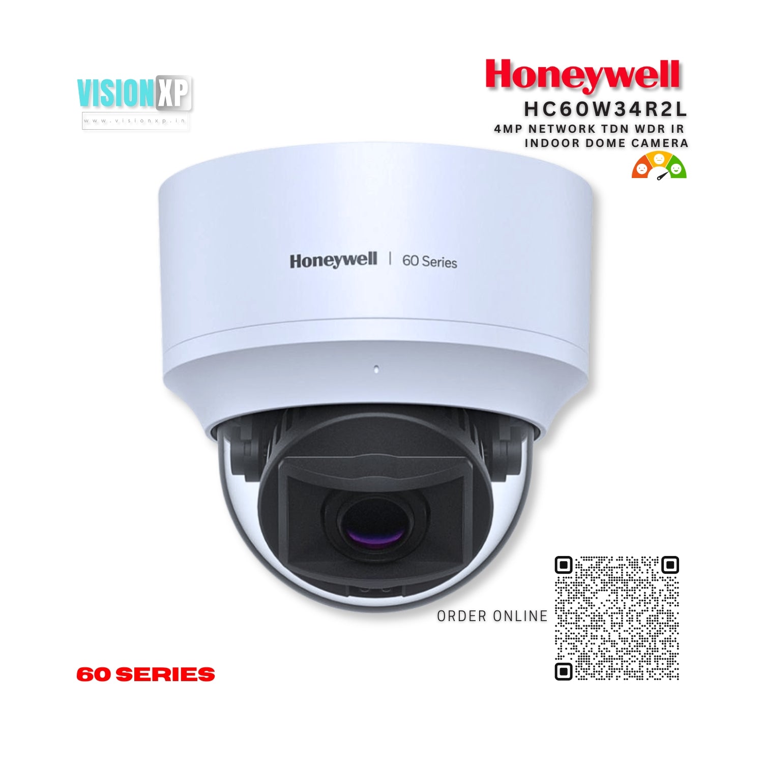 Honeywell 60 SERIES HC60W34R2L 4MP Network TDN WDR IR Indoor Dome Camera Honeywell 60 SERIES HC60W34R2L 4MP Network TDN WDR IR Indoor Dome Camera